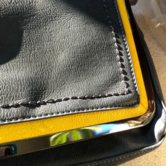 Shiraleah purse/wristlet in gray, yellow, chrome - Picture 2 of 8